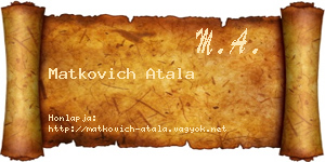 Matkovich Atala névjegykártya